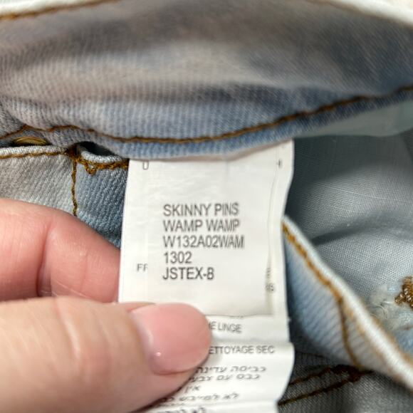 Ksubi Skinny Pins Super Stretch Jeans Low Rise Wamp Wamp Blue Women 26 NWT - Picture 8 of 10